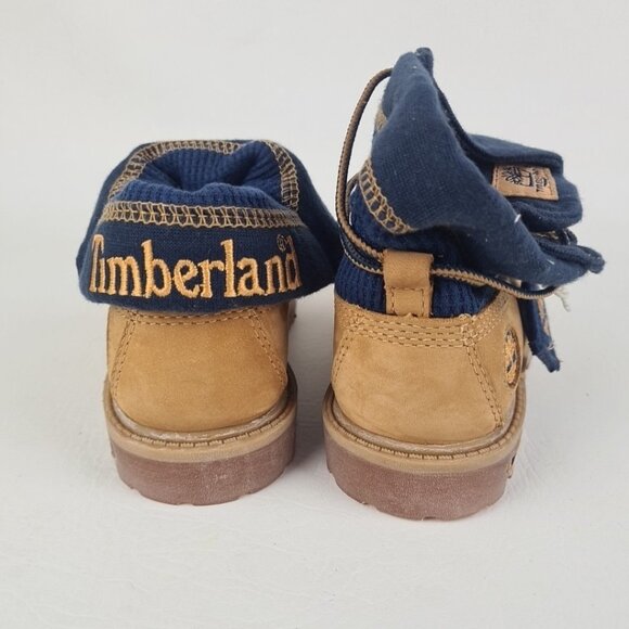 Timberland Roll Top Thermal Little Kids Boots Wheat Leather - Picture 7 of 9